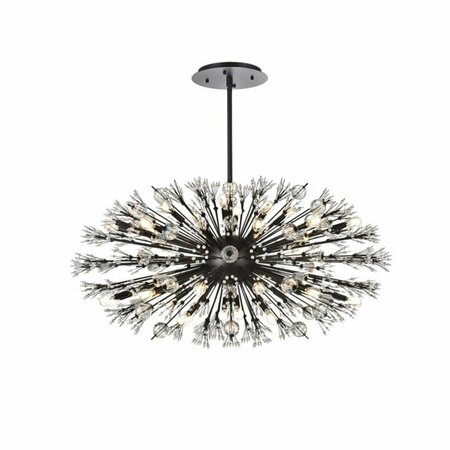 LIGHTING BUSINESS 48 in. Vera 4 Crystal Starburst Oval Pendant Black LI2952294